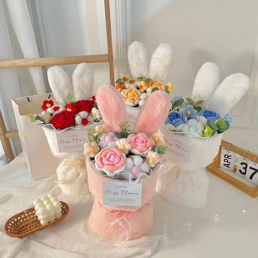 Knitted rabbit ear bouquet doll - MRSLM