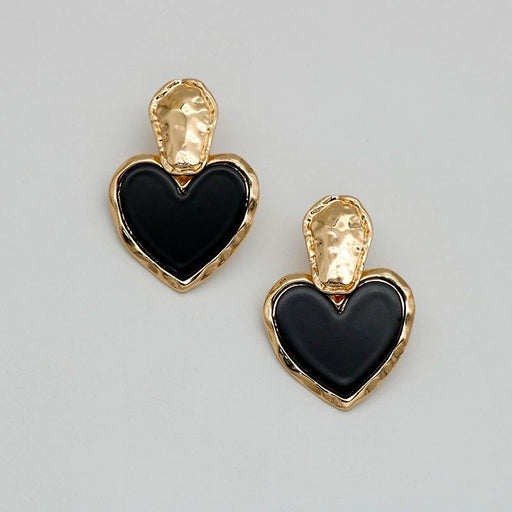 black heart drop earrings - MRSLM