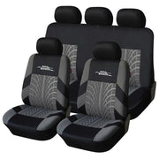 embroidered car seat covers with tire track detail, view 3 - MRSLM