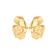 geometric petal flower stud earrings, view 2 - MRSLM