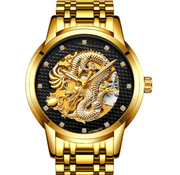 gold skeleton automatic dragon watch, view 4 - MRSLM