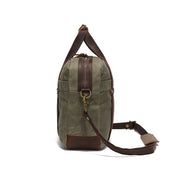 waxed canvas vintage travel briefcase, view 3 - MRSLM