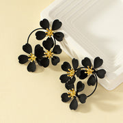 Camellia flower dangle earrings, view 2 - MRSLM