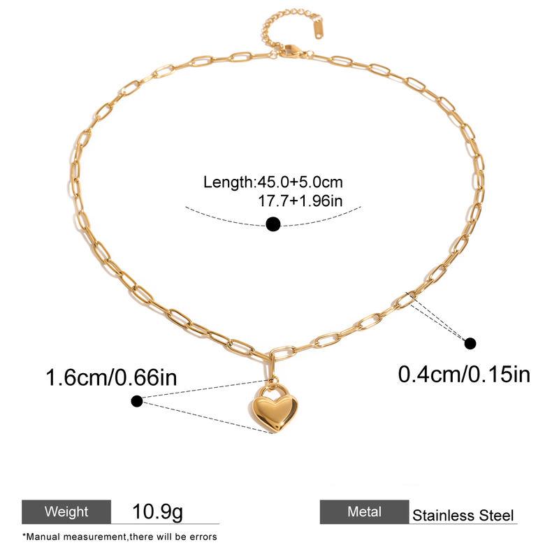 paper clip heart pendant necklace, view 2 - MRSLM