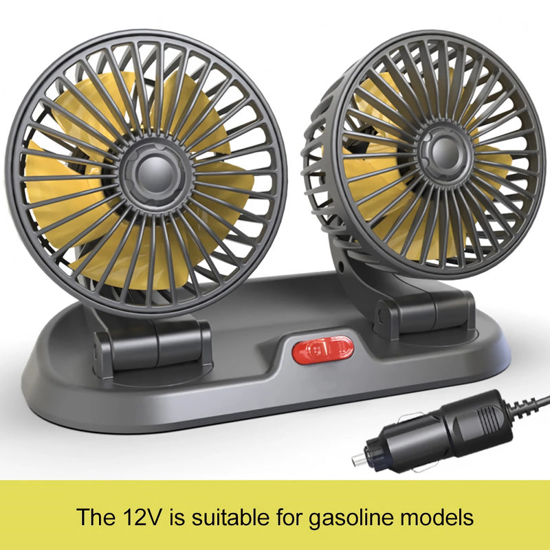 dual head USB car fan, view 3 - MRSLM