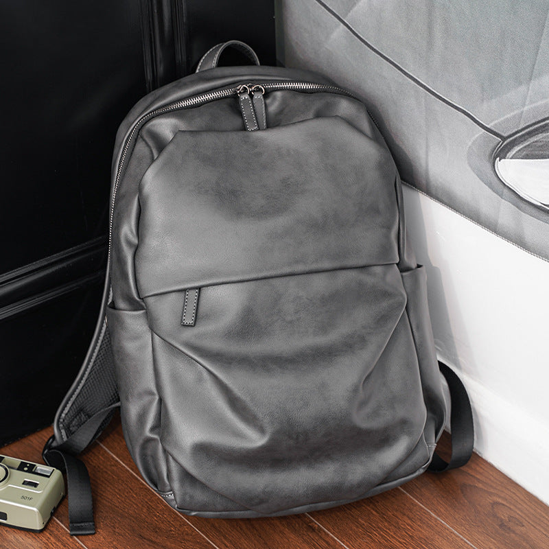 simple gray men's backpack, view 2 - MRSLM