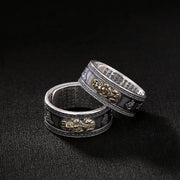 sterling silver heart sutra ring, view 4 - MRSLM