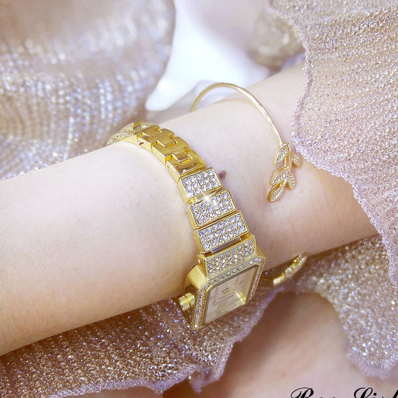 full diamond ladies quartz watch, view 6 - MRSLM