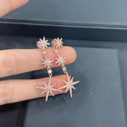 sterling silver star pendant earrings, view 3 - MRSLM