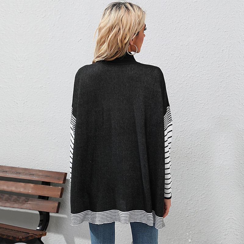 women's batwing sleeve half-high neck sweater, view 2 - MRSLM