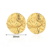 gold heart stud earrings, view 2 - MRSLM