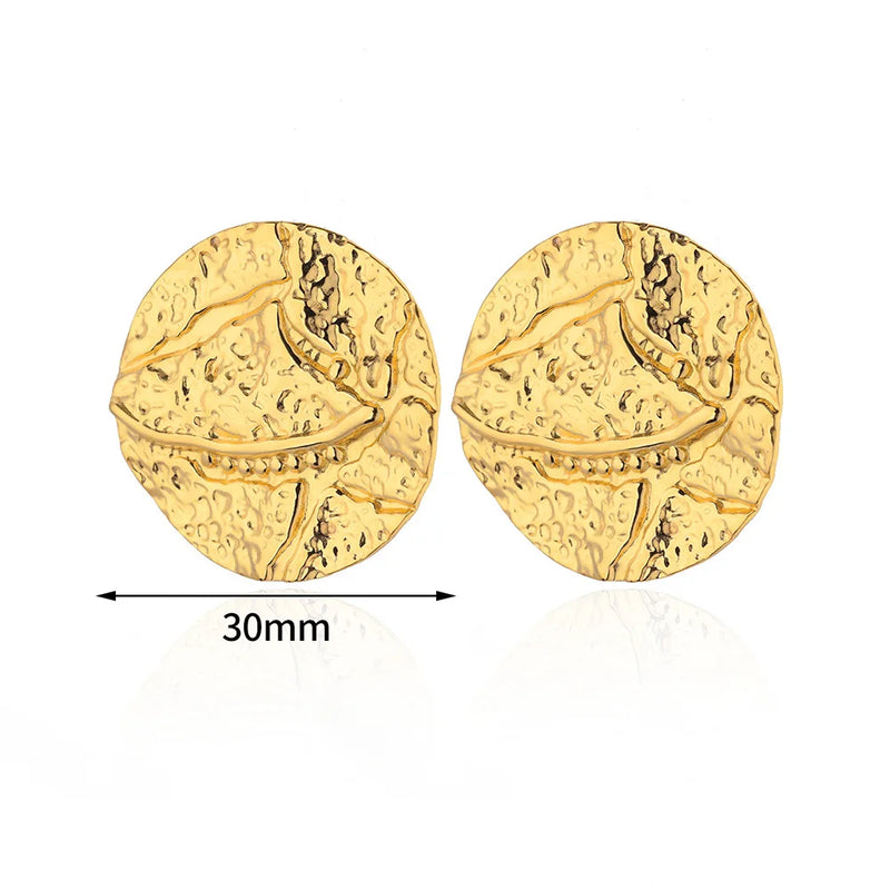 gold heart stud earrings, view 2 - MRSLM