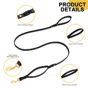 6ft genuine leather dog leash, view 4 - MRSLM