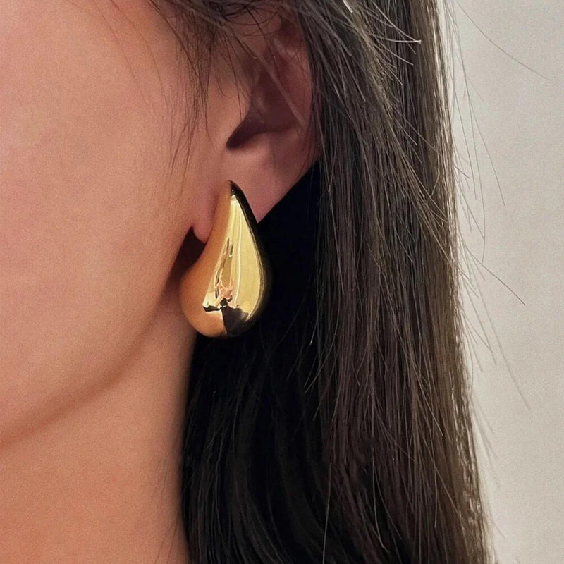 chunky gold-plated waterdrop earrings - MRSLM