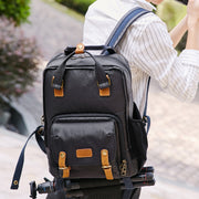 cotton canvas vintage backpack, view 2 - MRSLM