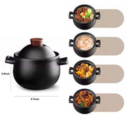 ceramic casserole cooking pot, view 2 - MRSLM