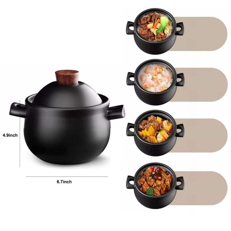 ceramic casserole cooking pot, view 2 - MRSLM