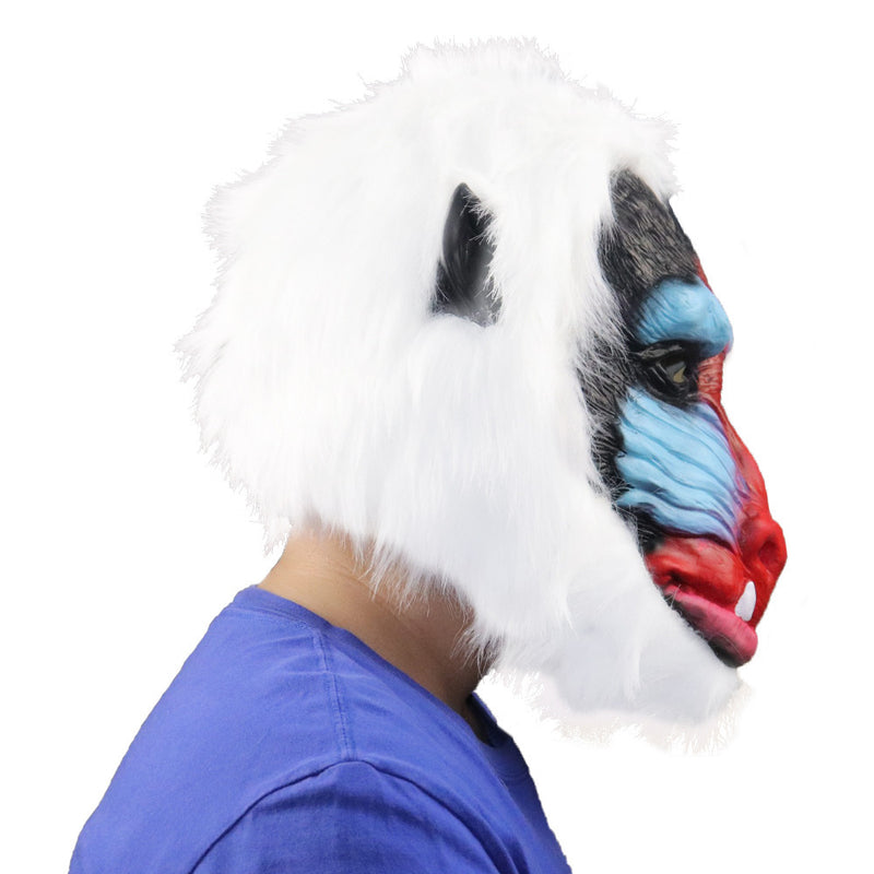red face baboon latex mask, view 5 - MRSLM