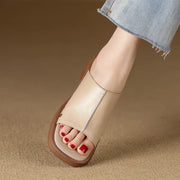 Peep toe leather sandals, view 12 - MRSLM