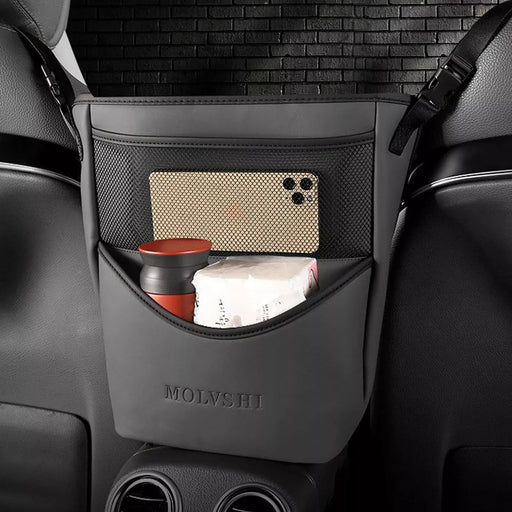 leather car seat organizer with barrier - MRSLM