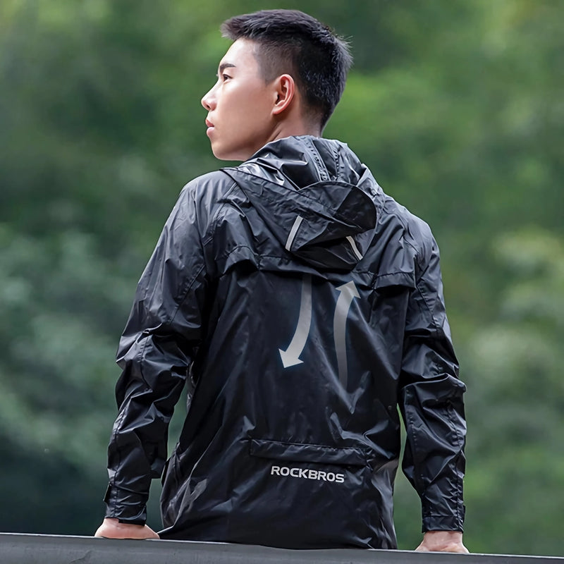men's waterproof hooded cycling jacket, view 5 - MRSLM