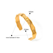 waterproof wide cuff bracelet, 18K PVD gold, view 6 - MRSLM