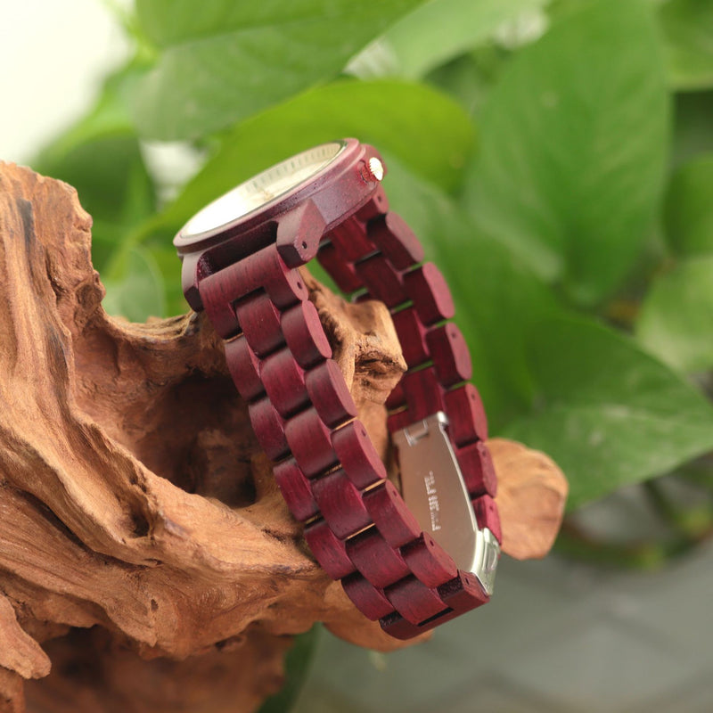 ladies wooden quartz watch, view 5 - MRSLM