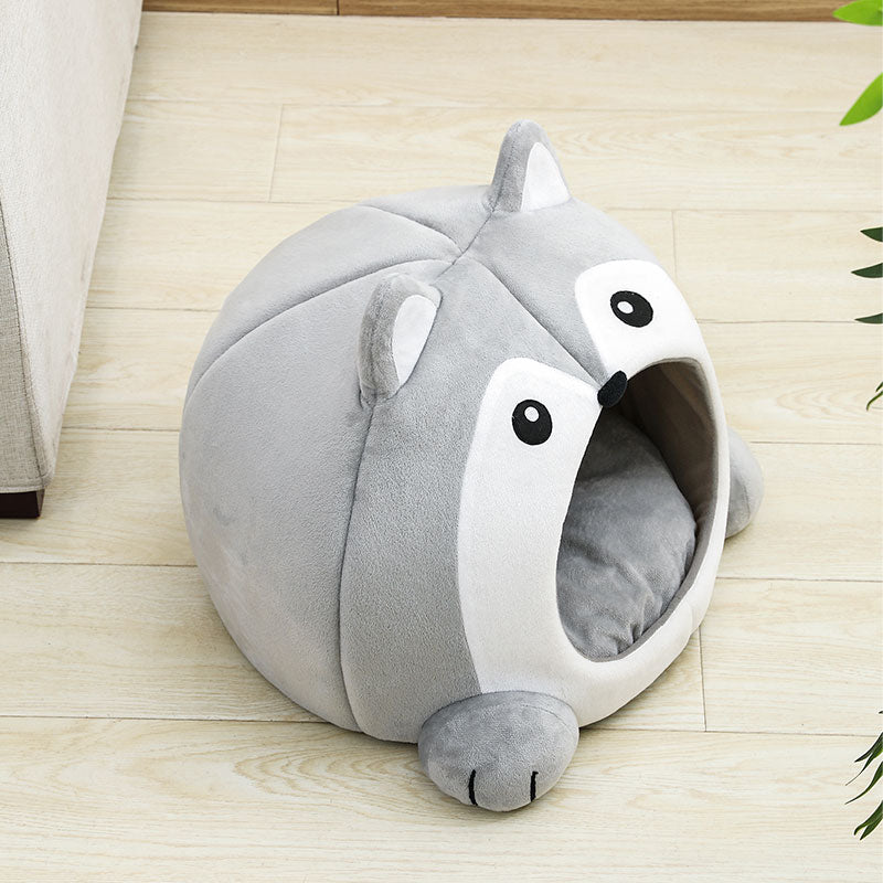 cozy plush cat bed and lounger, view 4 - MRSLM