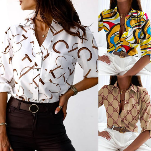 women's long sleeve printed cardigan shirt - MRSLM