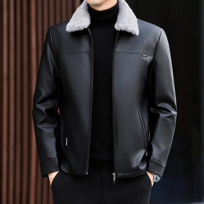 men's pu leather jacket winter, view 4 - MRSLM