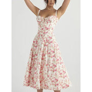 floral print camisole midi dress, view 7 - MRSLM