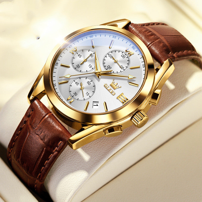 men's three-eye calendar sports watch, view 2 - MRSLM