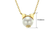 silver pearl pig choker necklace, view 2 - MRSLM