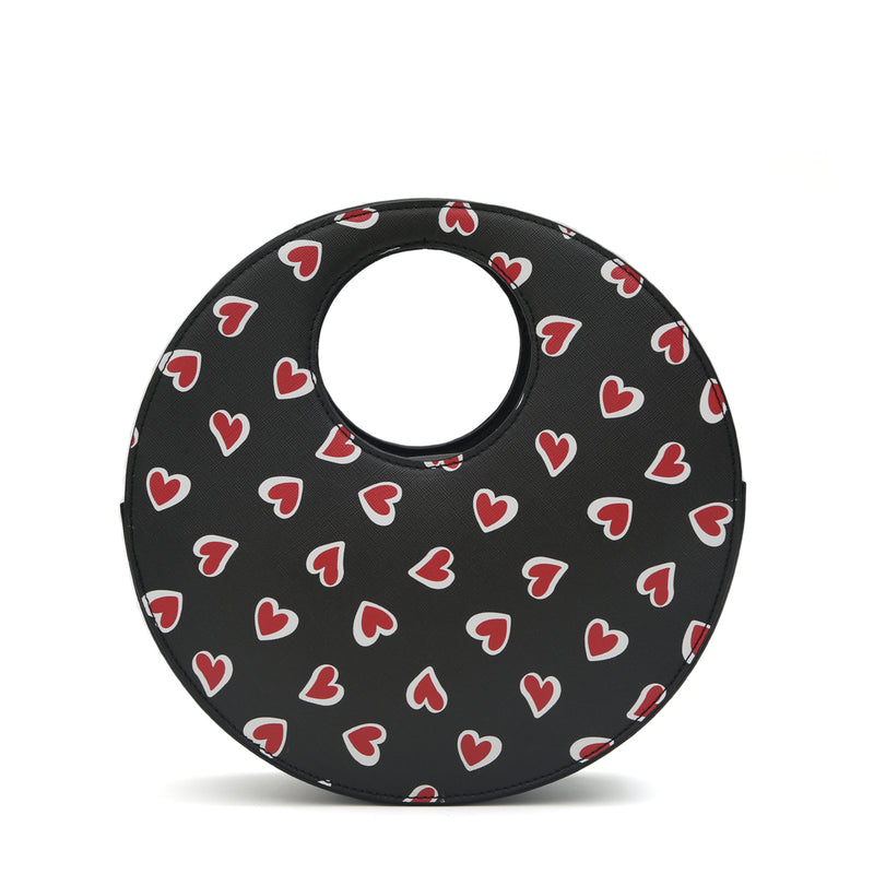 round heart-print crossbody bag, view 2 - MRSLM