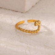 Gold wave ring for women, view 5 - MRSLM