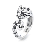s925 silver tiger vintage ring, view 6 - MRSLM