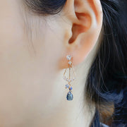 lapis lazuli blue zircon gold plated earrings - MRSLM