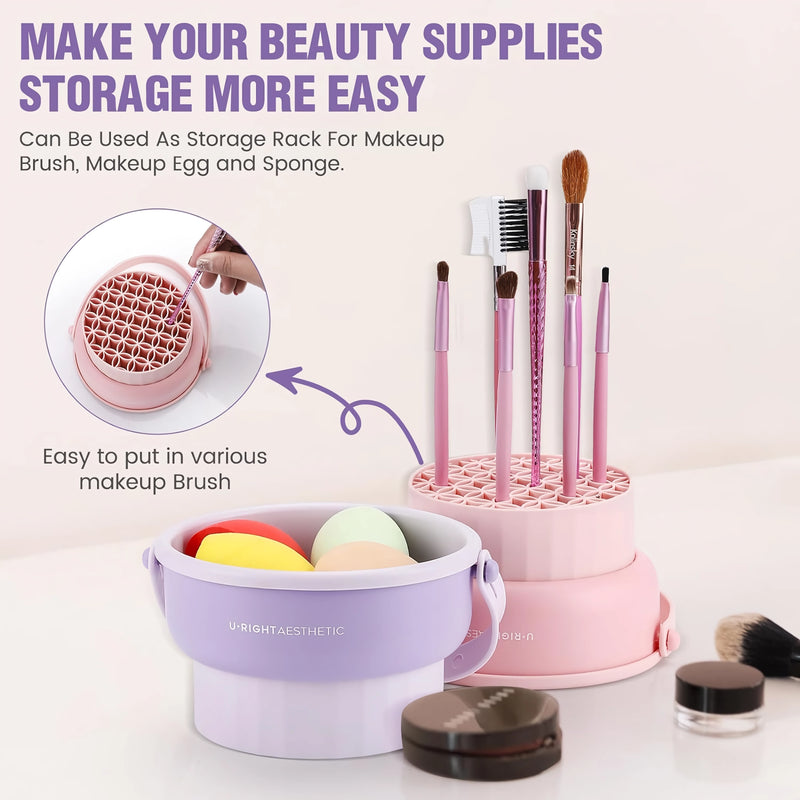 silicone makeup brush cleaner and drying bowl, view 4 - MRSLM