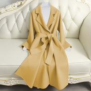 Women's belted long wool coat, view 5 - MRSLM