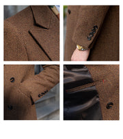 Men's vintage wool brown jacket, view 2 - MRSLM