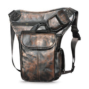 Men's oil waxed leather leg waist bag, view 8 - MRSLM