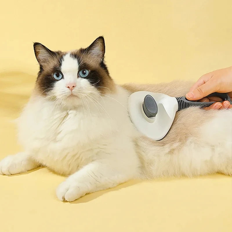 self-cleaning pet grooming brush, view 8 - MRSLM