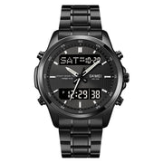 men's double display steel watch, view 9 - MRSLM
