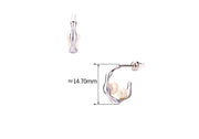 natural pearl geometric stud earrings, view 2 - MRSLM