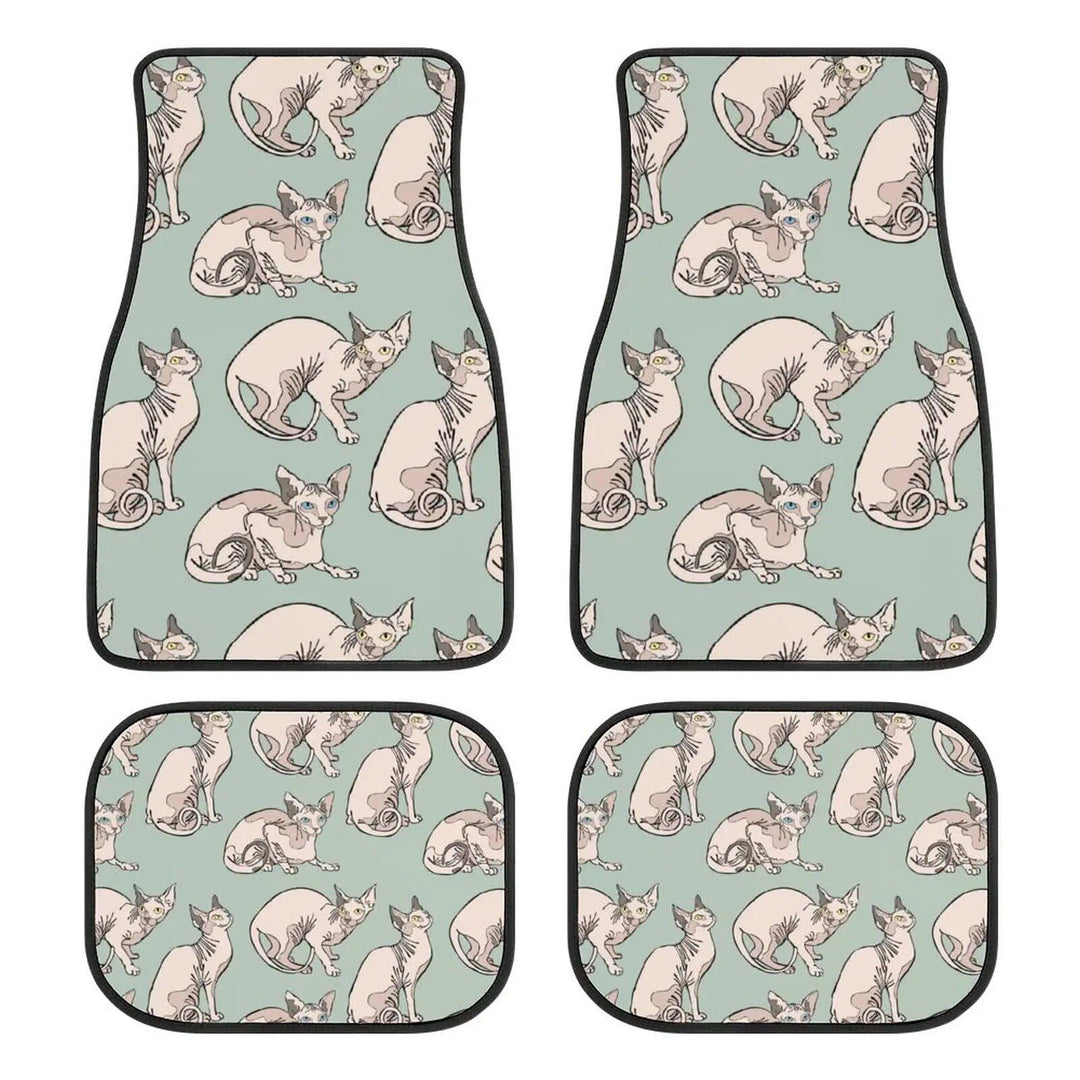 Universal Sphinx Cat Print Car Floor Mat Set (4-Piece)