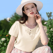 plated puff short-sleeve top - MRSLM