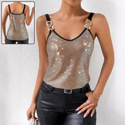 Sequined suspender chain vest top - MRSLM