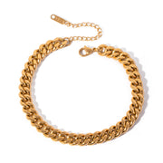 18K gold plated steel thick chain anklet, view 2 - MRSLM