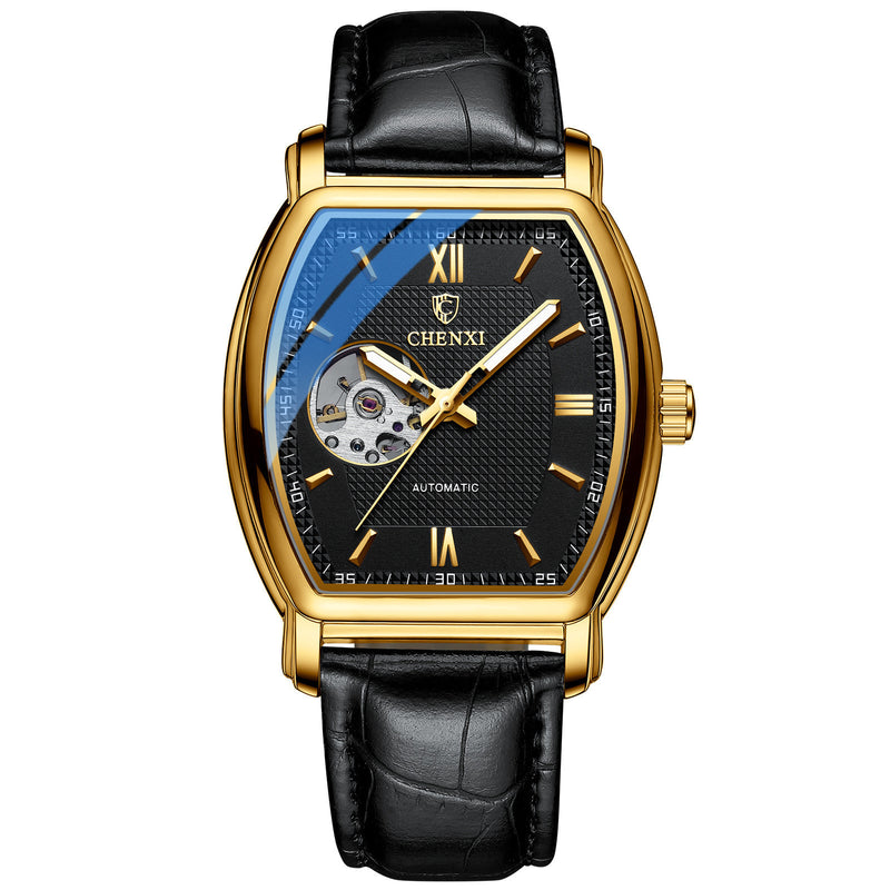 men's square hollow mechanical watch, view 4 - MRSLM