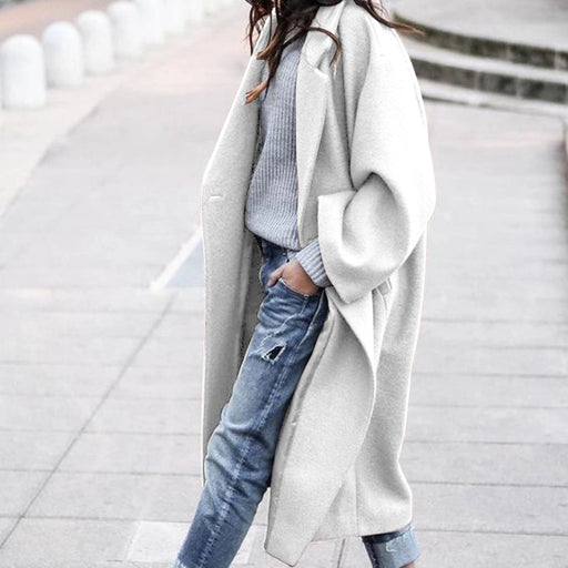 women's long single-breasted coat, view 3 - MRSLM